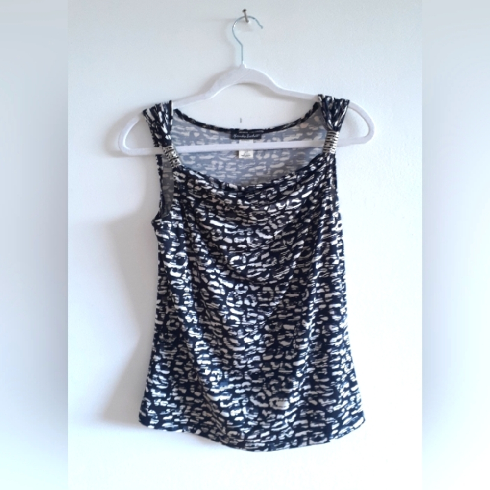 Alexandra Bartlett dressy cowl-neck tank top with adjustable metal-detail straps